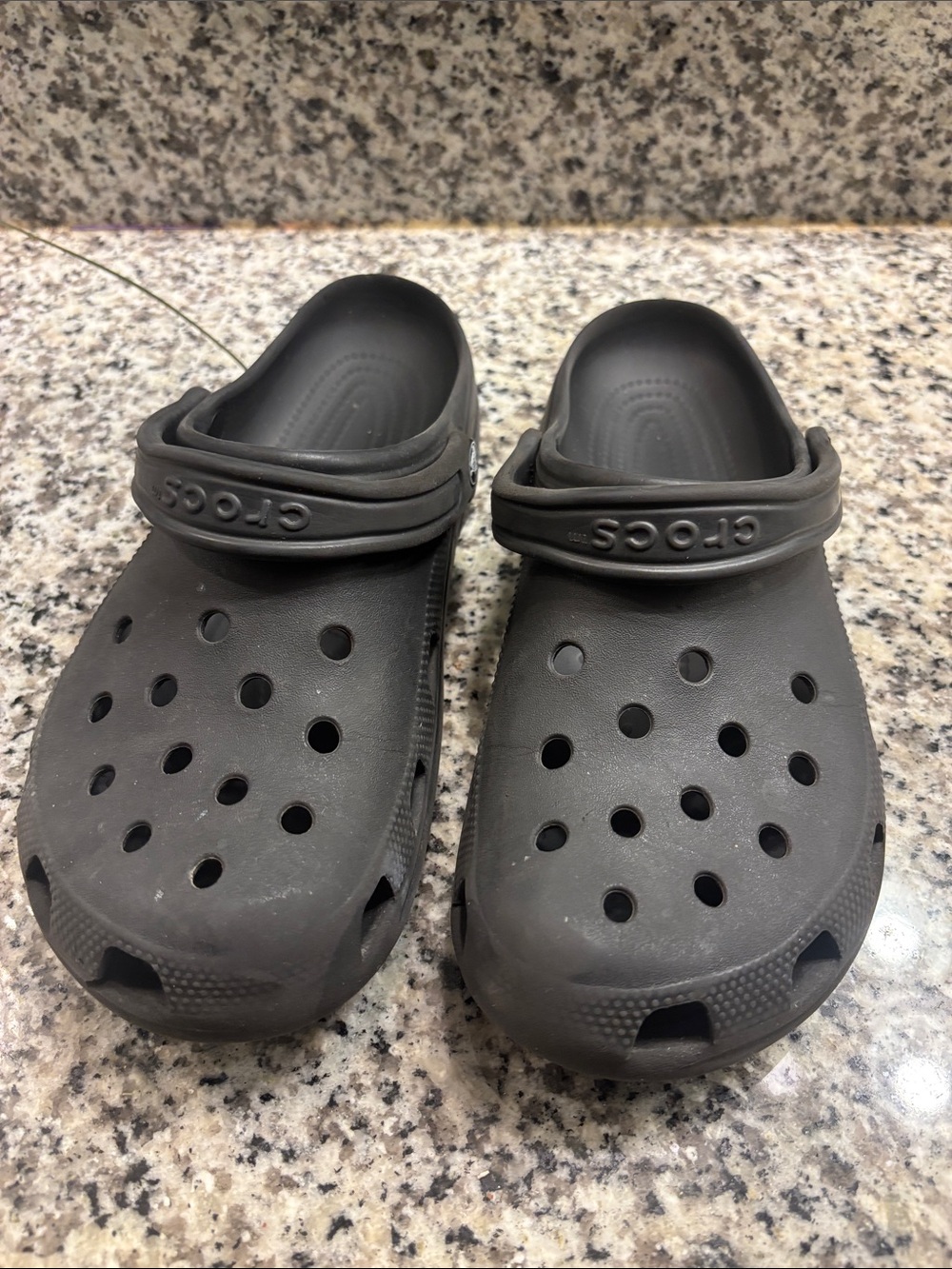 CROCS Kids Black Classic Clogs with Heel Strap